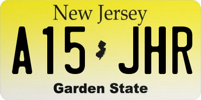 NJ license plate A15JHR