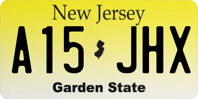 NJ license plate A15JHX