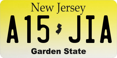 NJ license plate A15JIA