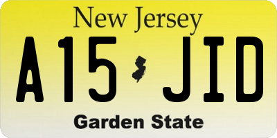 NJ license plate A15JID