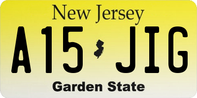 NJ license plate A15JIG