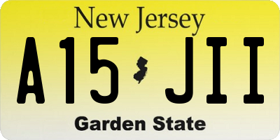 NJ license plate A15JII