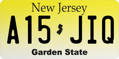 NJ license plate A15JIQ