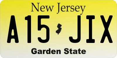 NJ license plate A15JIX