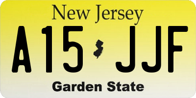 NJ license plate A15JJF