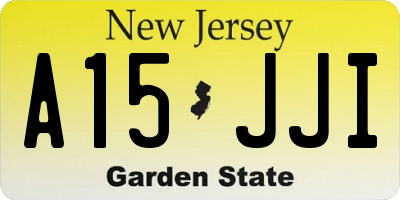 NJ license plate A15JJI