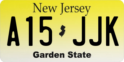 NJ license plate A15JJK