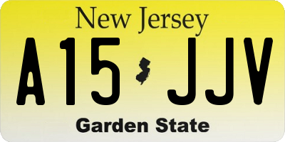 NJ license plate A15JJV