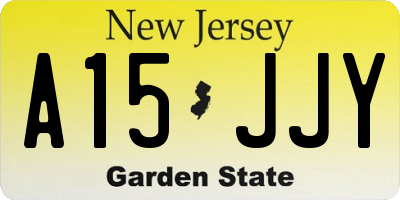 NJ license plate A15JJY