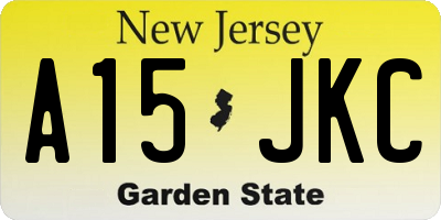 NJ license plate A15JKC