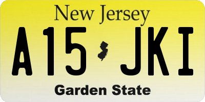 NJ license plate A15JKI