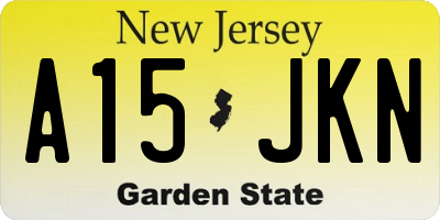 NJ license plate A15JKN