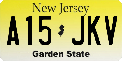 NJ license plate A15JKV
