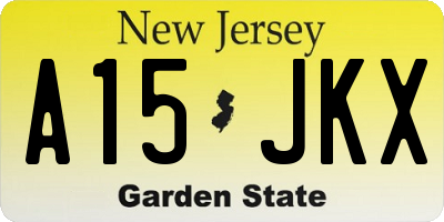 NJ license plate A15JKX