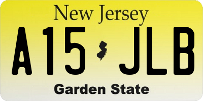 NJ license plate A15JLB
