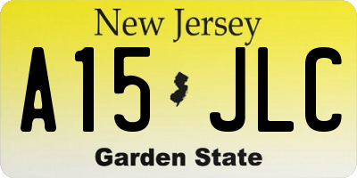 NJ license plate A15JLC