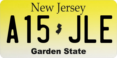 NJ license plate A15JLE