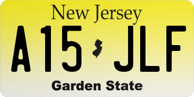NJ license plate A15JLF