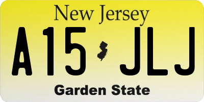 NJ license plate A15JLJ