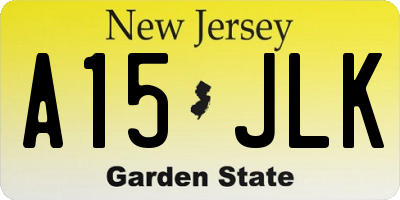 NJ license plate A15JLK