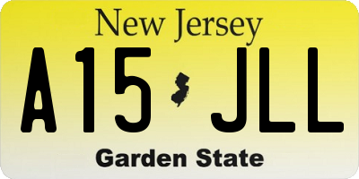 NJ license plate A15JLL