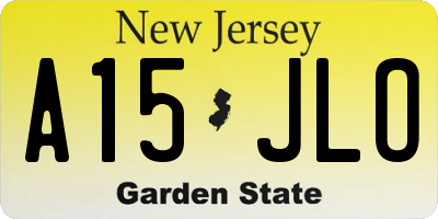 NJ license plate A15JLO