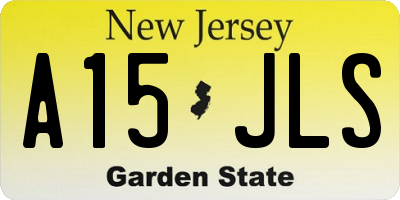 NJ license plate A15JLS