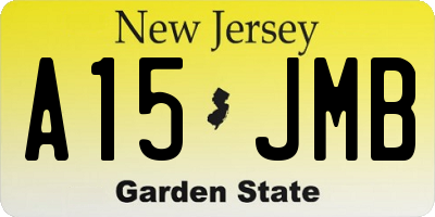 NJ license plate A15JMB