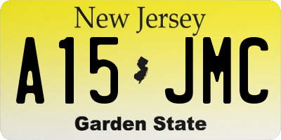 NJ license plate A15JMC