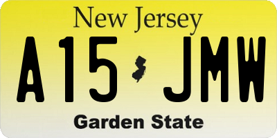 NJ license plate A15JMW