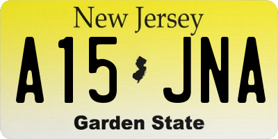 NJ license plate A15JNA