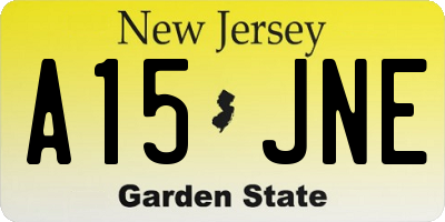 NJ license plate A15JNE