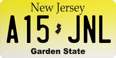 NJ license plate A15JNL