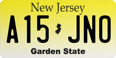 NJ license plate A15JNO
