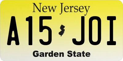 NJ license plate A15JOI