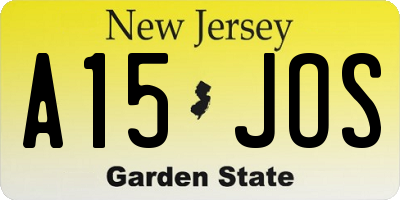 NJ license plate A15JOS