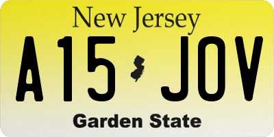 NJ license plate A15JOV