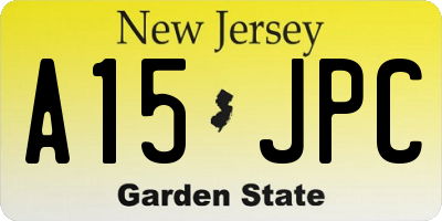 NJ license plate A15JPC