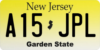 NJ license plate A15JPL