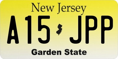 NJ license plate A15JPP