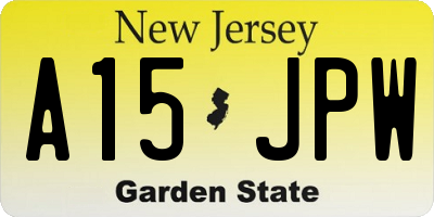 NJ license plate A15JPW