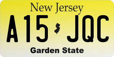 NJ license plate A15JQC