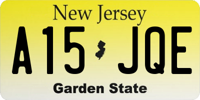 NJ license plate A15JQE