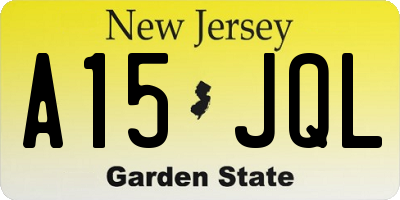 NJ license plate A15JQL