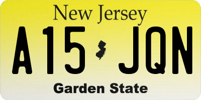 NJ license plate A15JQN