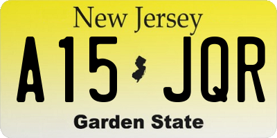 NJ license plate A15JQR