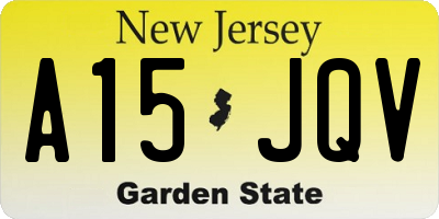 NJ license plate A15JQV