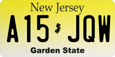 NJ license plate A15JQW