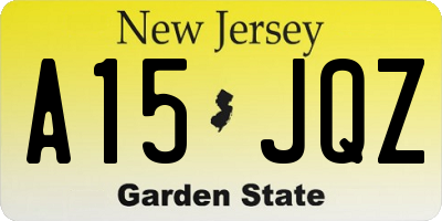 NJ license plate A15JQZ