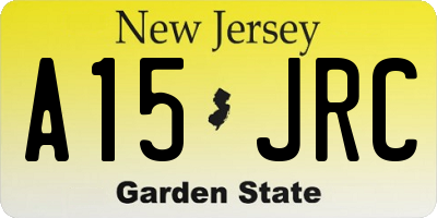 NJ license plate A15JRC